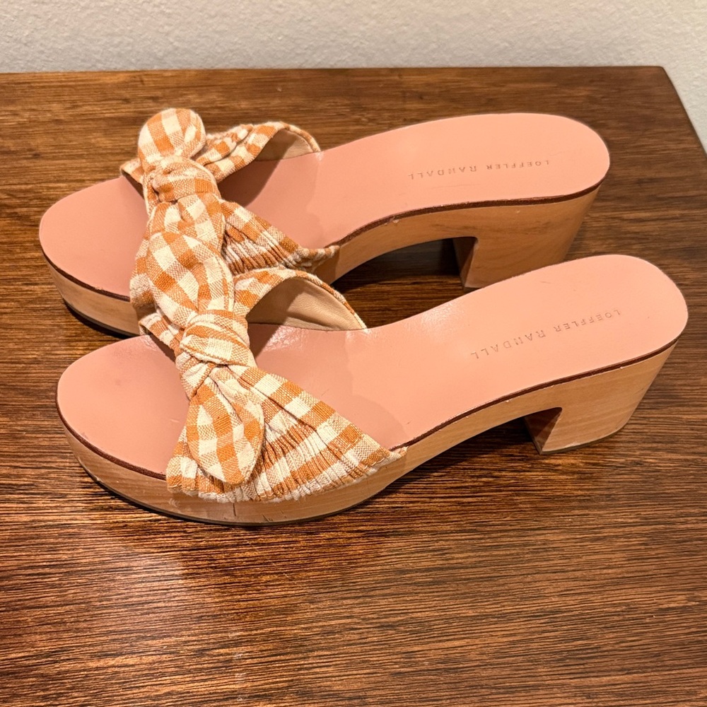Loeffler Randall Women's Tan Checkered Sandals